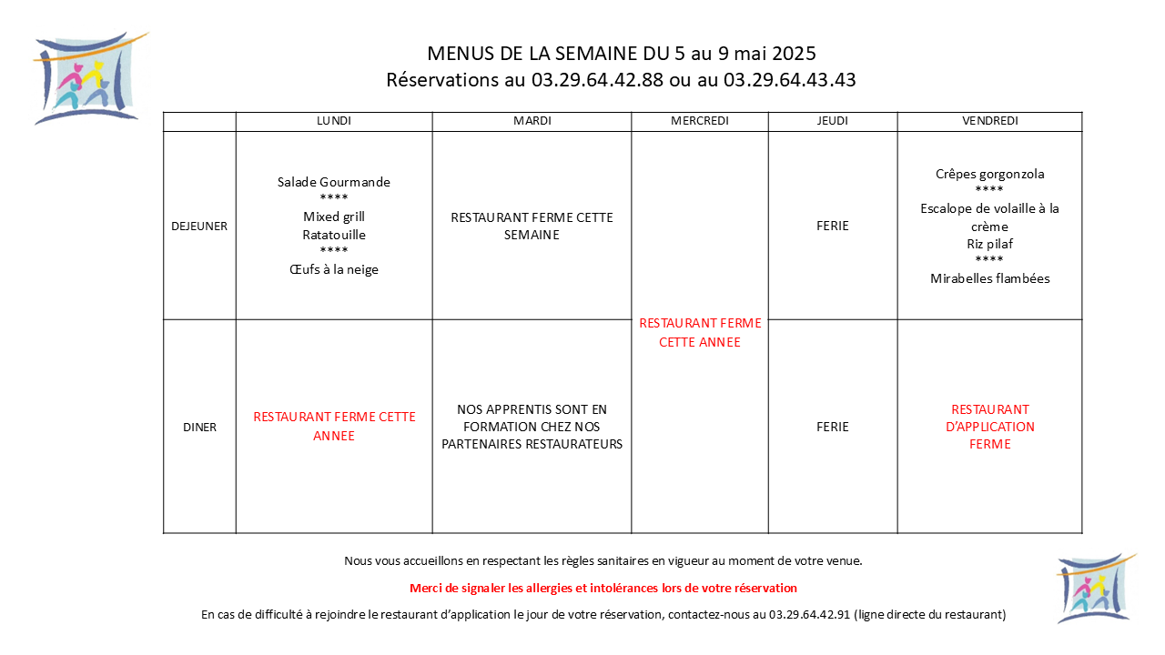 MENUS SEMAINE 19 2025 | Notre-Dame Saint-Joseph Restaurant d’application Épinal 4