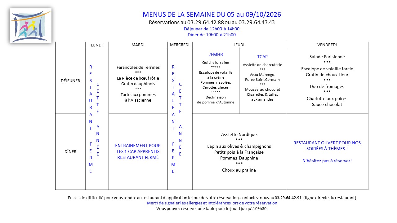 MENUS SEMAINE 41 2026 | Notre-Dame Saint-Joseph Restaurant d’application Saint-Nabord 3